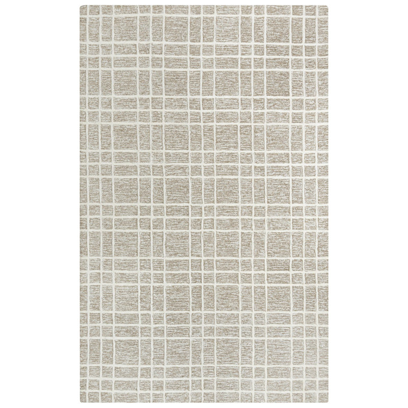Tapis brun en laine touffeté à la main Alec, Rectangle 8 pi 9 po x 11 pi 9 po