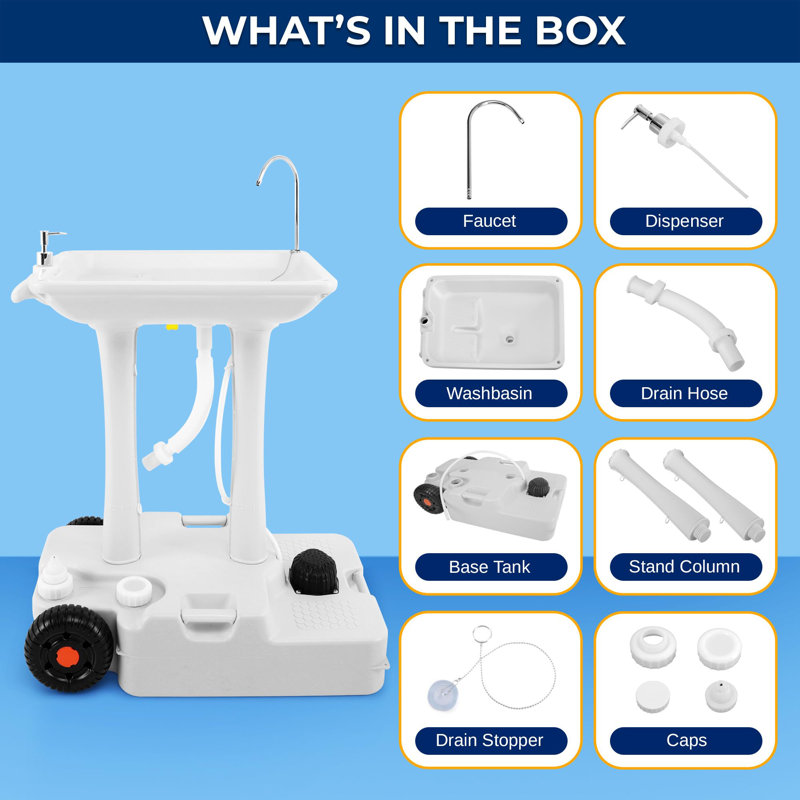 16.54'' Plastic Freestanding Outdoor Sink