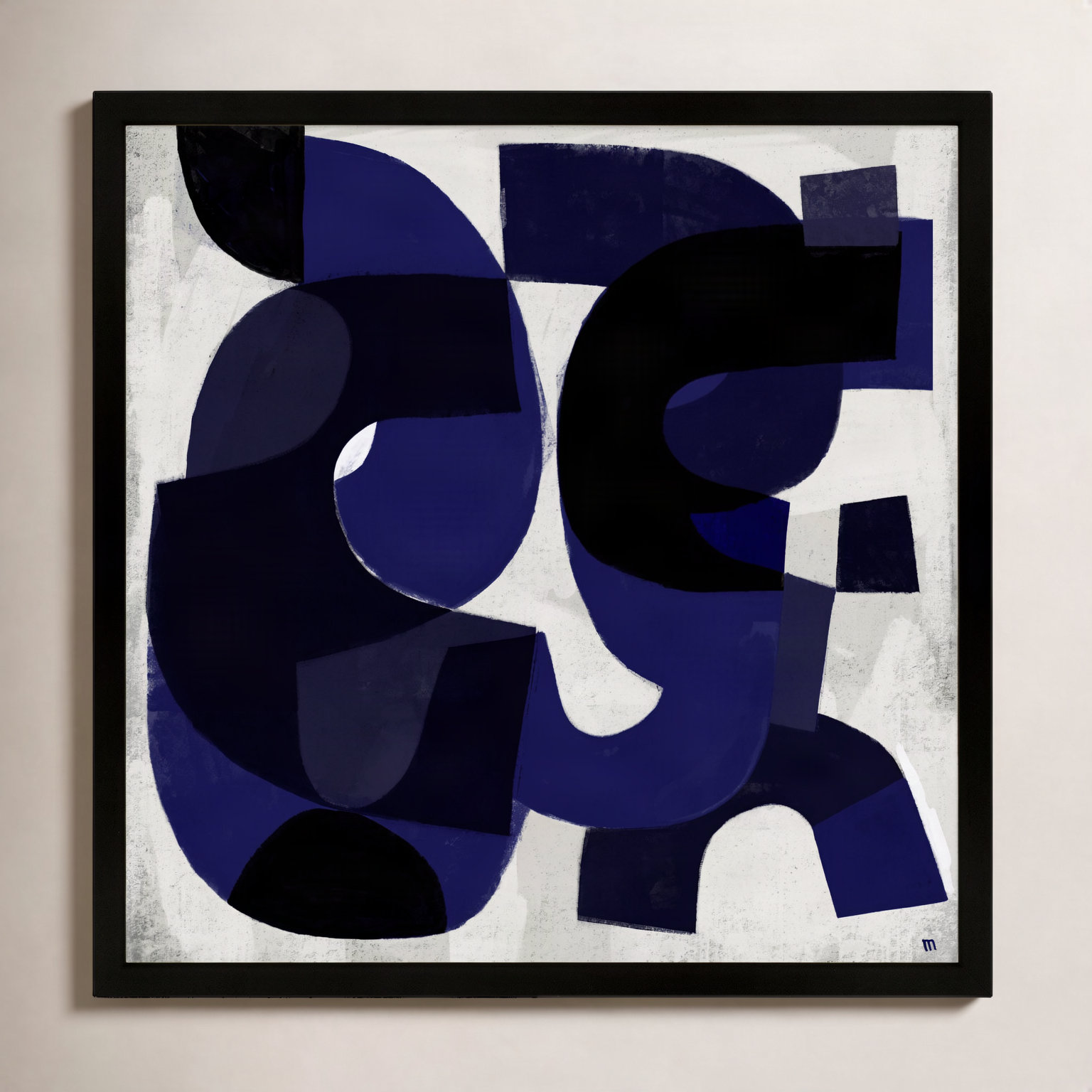 Kind Of Blue by StudioM, Black Framed Paper, 16" H x 16" W x 1.25" D