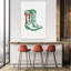 Festive Cowboy bottes classique rustique abstrait hiver, impression d'art mural-129718580