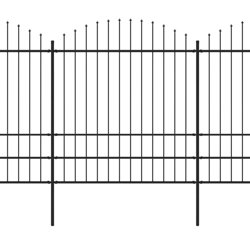 Noren 199.9996cm H x 1250cm W Black Metal Fence Panels