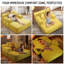 Chaise longue moelleuse en velours côtelé jaune avec 3 coussins de rangement sans cadre
