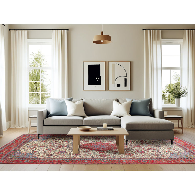 Wool Oriental Indoor Rug, Rectangle 6' x 9'