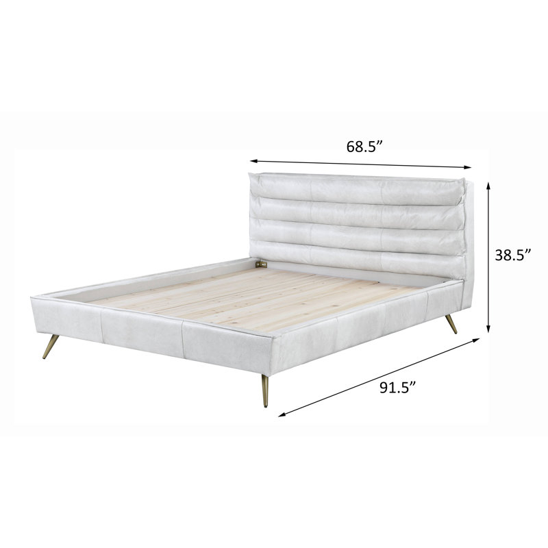 Lit plateforme en cuir Divina, Grand, Blanc