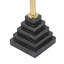 Aluminum Side Table with Tiered Black Marble Base - 12"Dia. x 23.5" - Gold