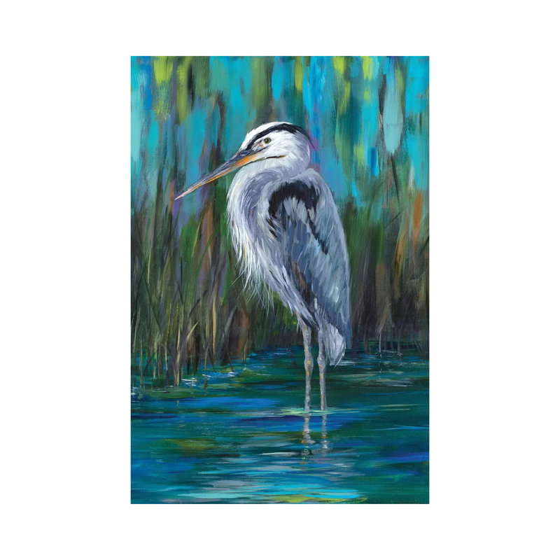 Standing Heron II by Julie Derice - Wrapped Canvas Painting, 66.04 cm H x 45.72 cm W x 3.175 cm D