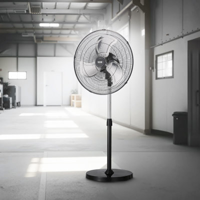 Industrial Pedestal Fan 3-Speed Oscillating Fan with Adjustable Height