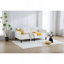 Lit de jour rembourré en velours beige Elena