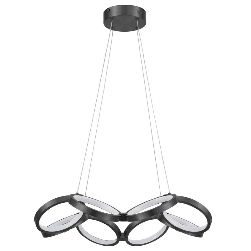 Lustre géométrique à DEL 1 lumière Faheemah, Noir mat