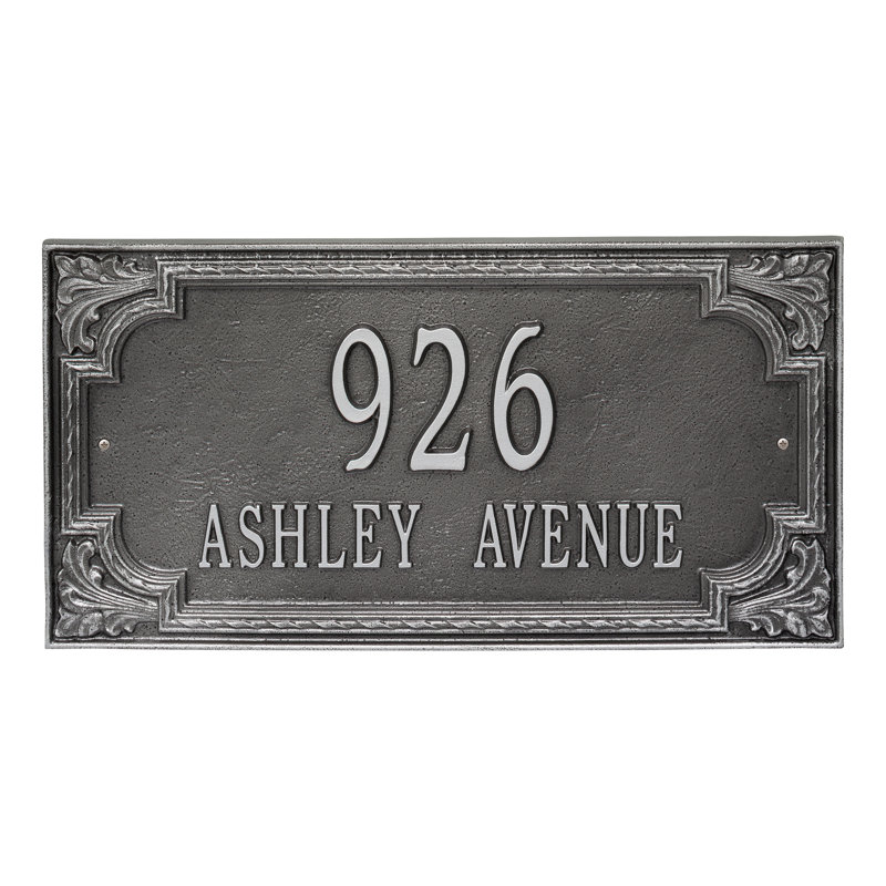 Plaque d'adresse murale sur 2 lignes Signature Series, Gris fumée, Gris, Oui