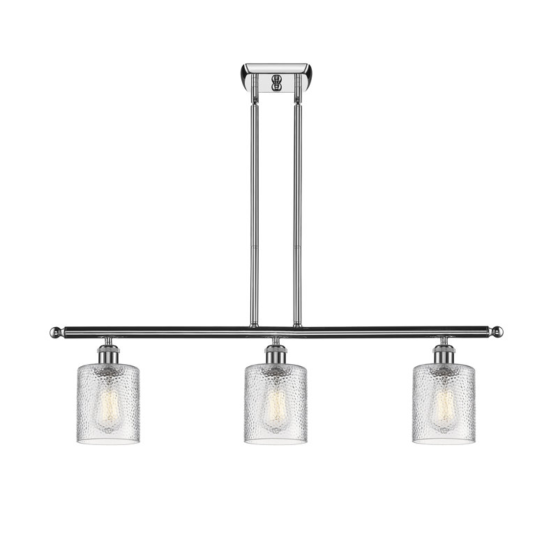 Leilani 3 - Light Kitchen Island Pendant, 6 Watt Vinage LED Bulb, Clear, Polished Chrome