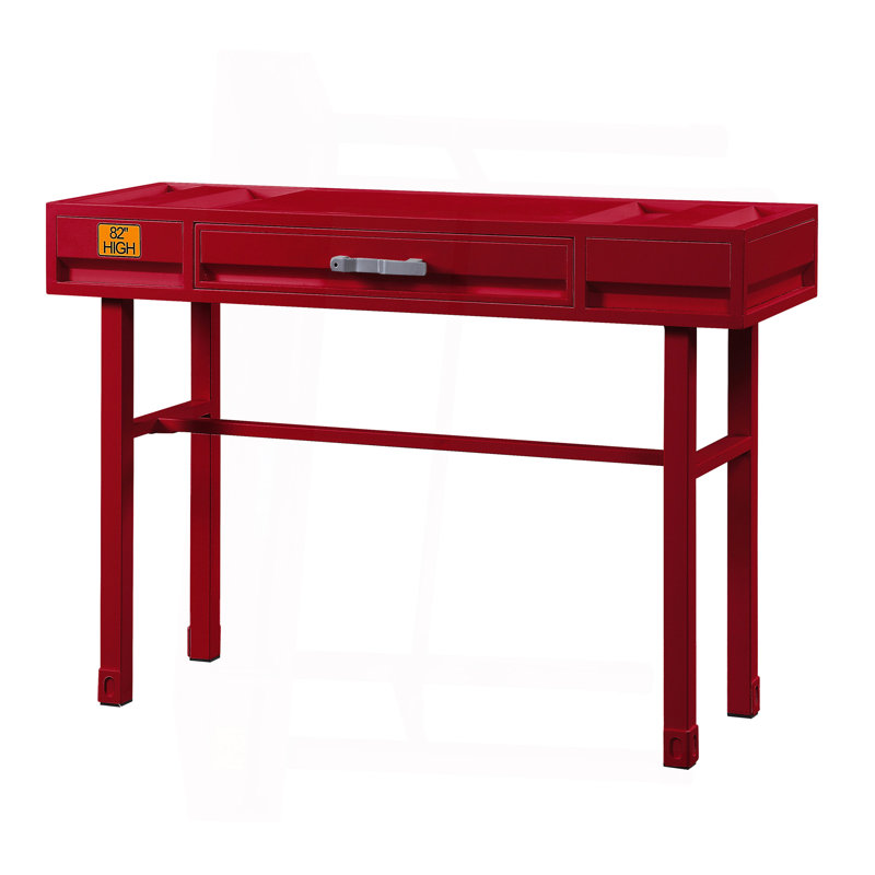 Bureau de coiffeuse rouge avec 1 tiroir