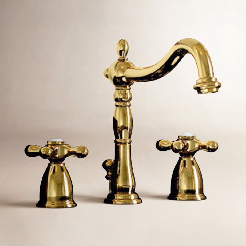 Robinet de salle de bain à deux poignées et à 3 trous à fixation sur comptoir avec bonde mécanique Kingston Brass
