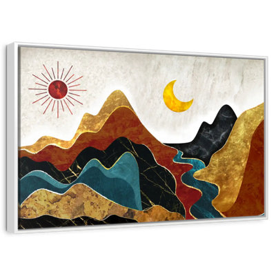Paysage de montagne texturé abstrait