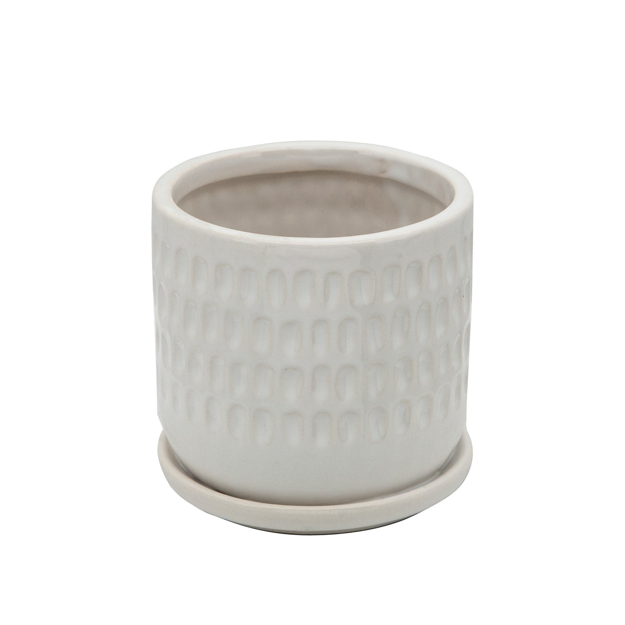 Ceramic Pot Planter - Set of 2, White