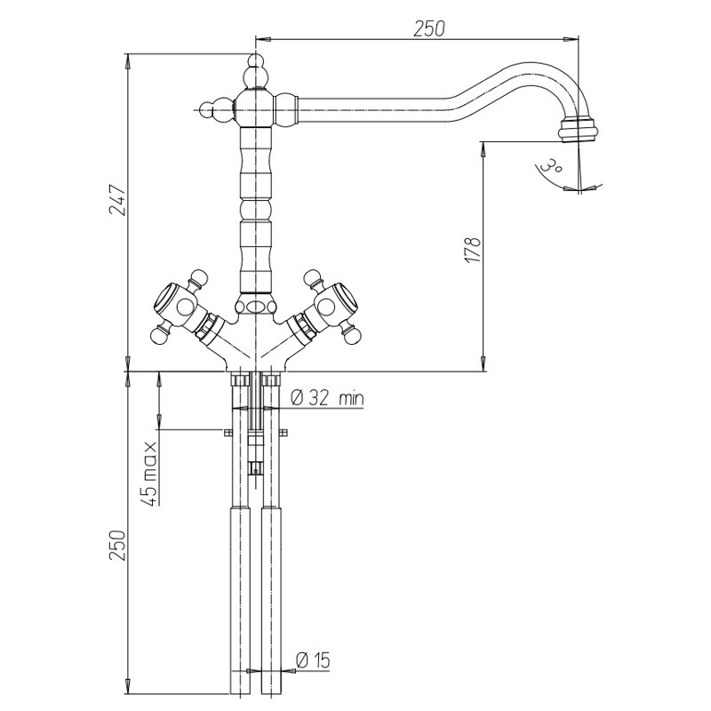 Buckingham Twin Lever , Chrome