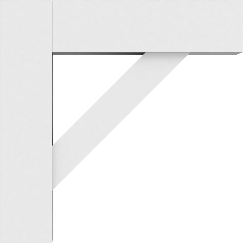 3"W x 14"D x 14"H Standard Traditional Architectural Grade PVC Bracket with Block Ends, 14"H x 3"W x 14"D