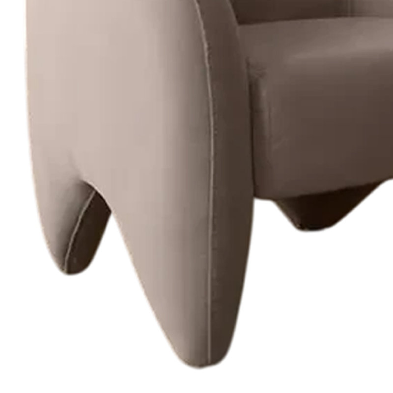 Chaise d'appoint Kiol, rembourrée en polyester rembourré blanc, 33 pouces, Velours gris vison