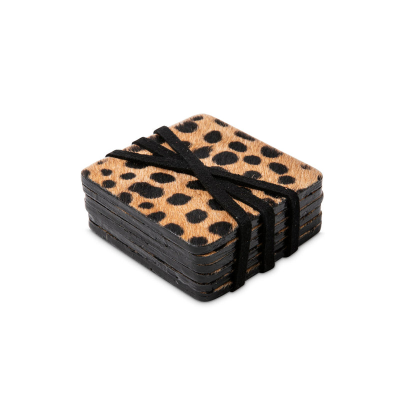 Ingulule (Cheetah) Coasters W/ Tie (S/6)