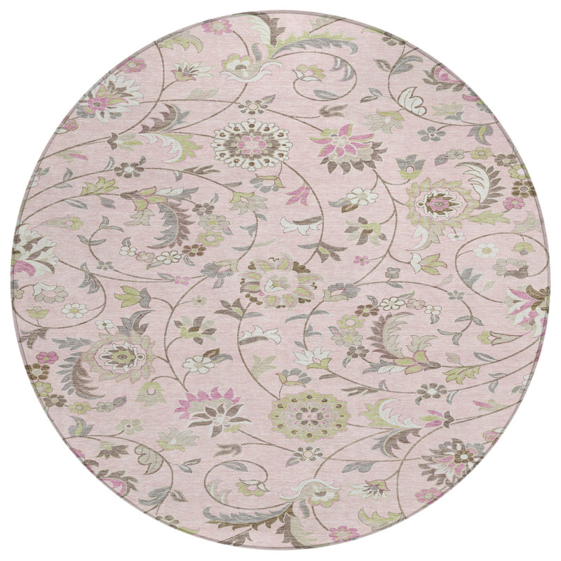 Tapis rond rose 8 po