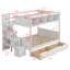 Lit superposé avec tablettes, escalier de rangement et 2 tiroirs-274811809