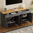 Farmhouse TV Stand with 2 Drawers for TVs Up to 70", Versatile Wood Grain Sideboard with Adjustable Shelves, Mid-Century Buffet Cabinet with Rustic Handles for Living Room/Bedroom-306793736