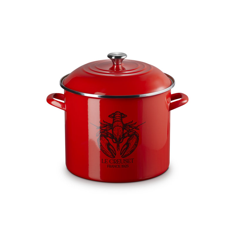Le Creuset Enamel On Steel Traditional Lobster Stockpot With Lid, 20 Qt. - Carmin