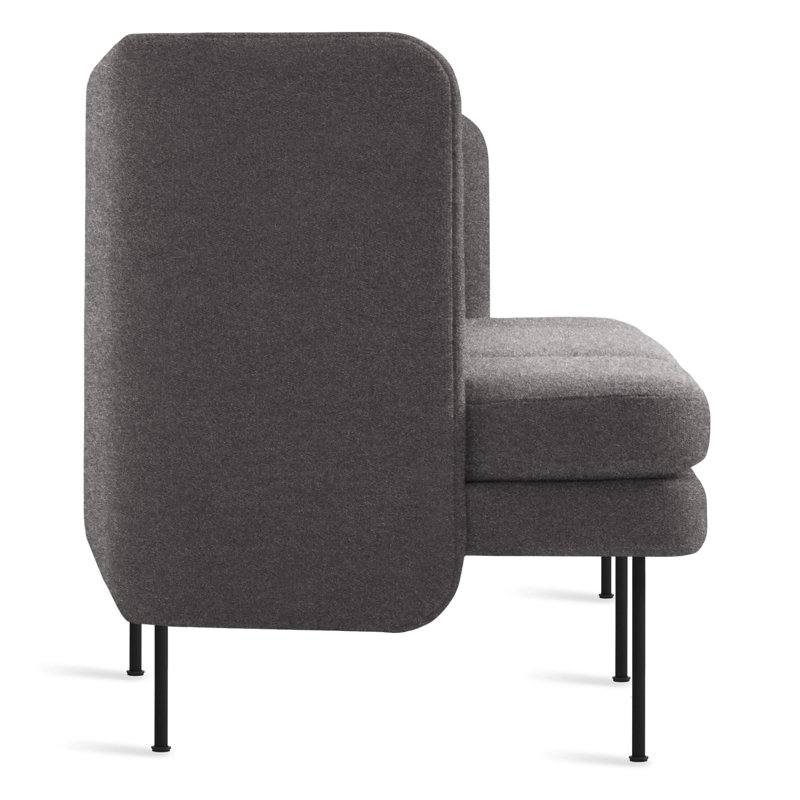Bloke Sofa, Gabro Gray Wool Blend, 34" H x 95" W x 32" D, Oblivion