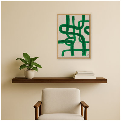 «Modern Green Modern Abstract Swirl» par Cris Villa Studio, reproduction d'art sur toile encadrée