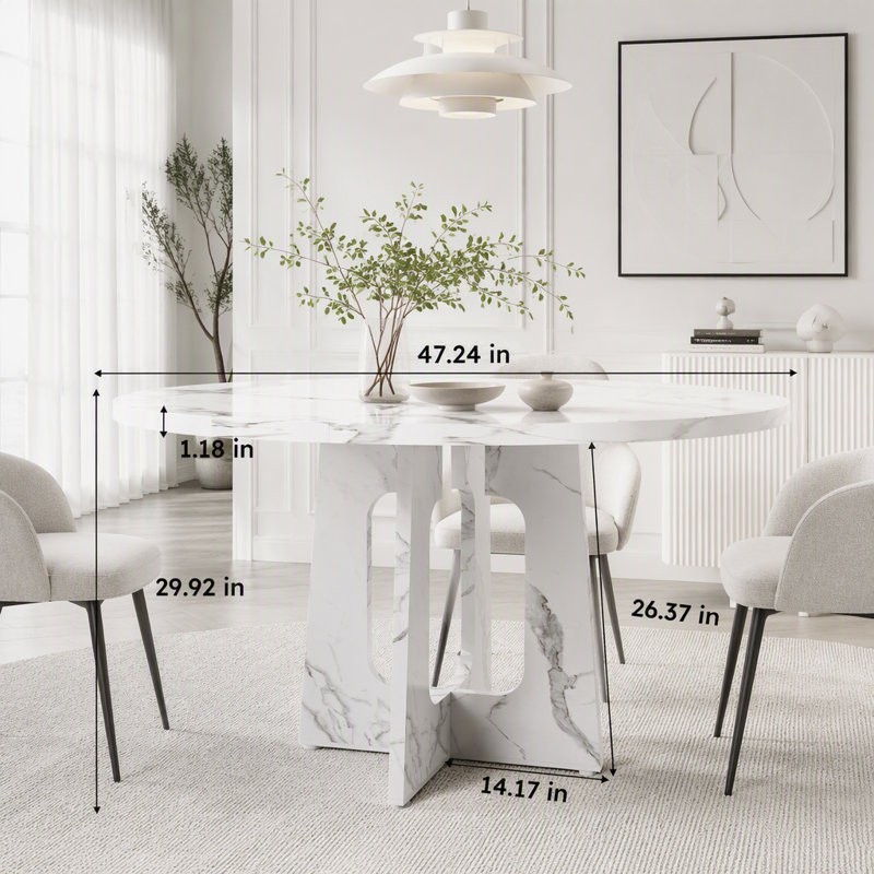 Table de salle à manger ronde, White