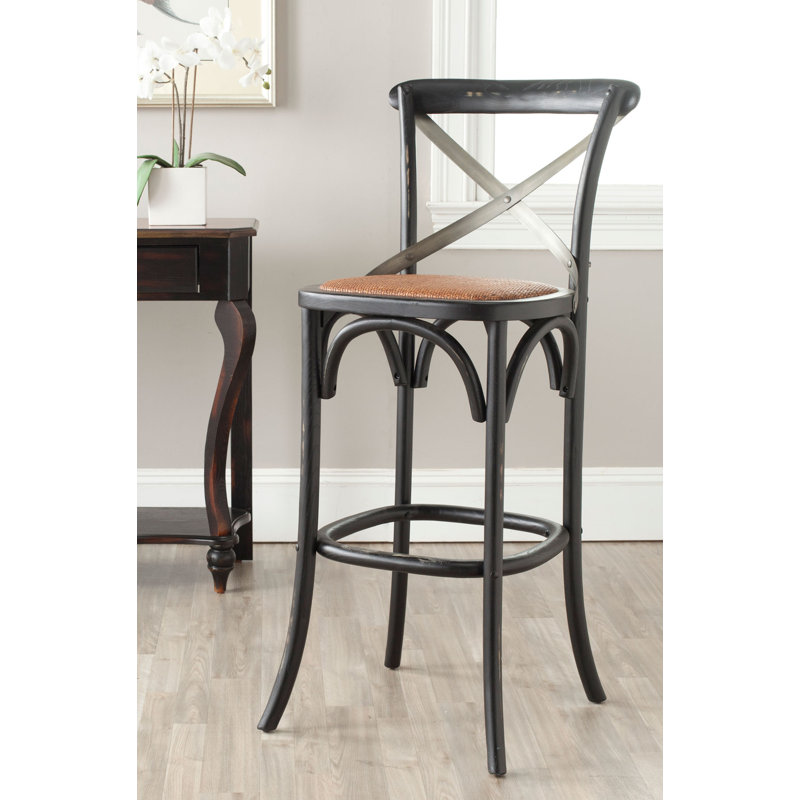 Tabouret Franklin, Noir, Tabouret de bar (siège d'une hauteur de 30 po), Gris