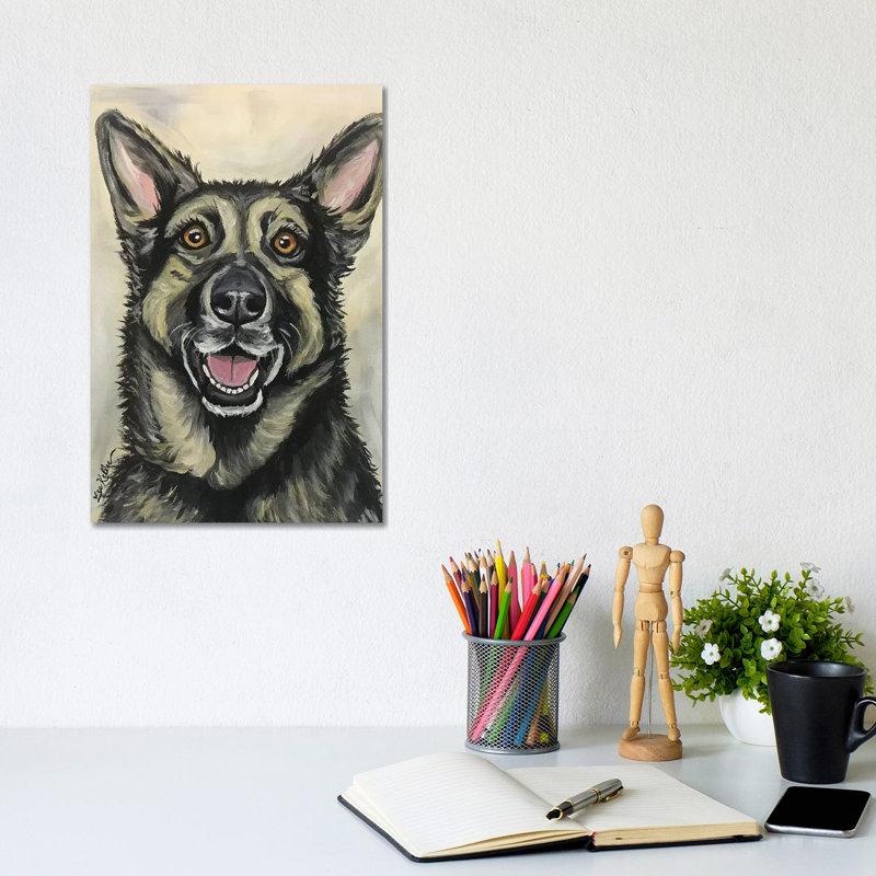 German Shepherd - Wrapped Canvas Painting, 20.32 cm H x 30.48 cm W