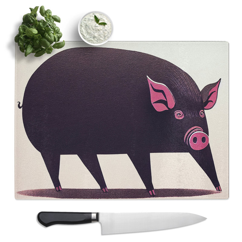Unique Pig Art Vol.1 Abstract  Glass Chopping Board