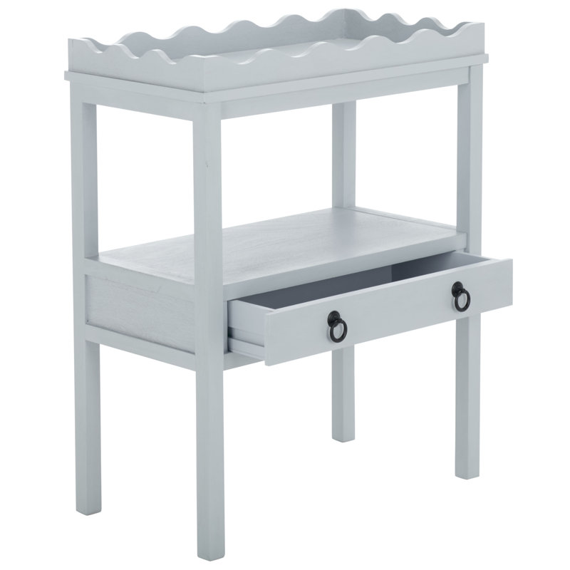 Kirkley Rectangle 1 Drawer Accent Table, Winter Sky