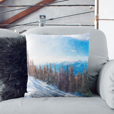 Revelstoke Mountain in Canada Cushion with Filling