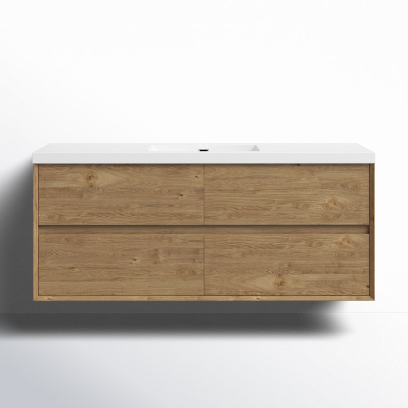 Meuble-lavabo simple l 59,25 po Seavy, Chêne blanc