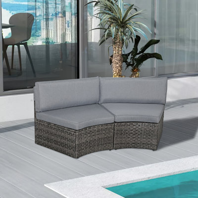 Chaise d'extérieur courbée avec coussins Krishelle