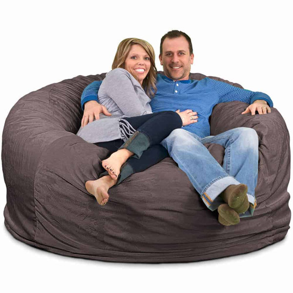 Big Joe Giant 6 Foot Foam Filled Bean Bag Sofa with Soft Removeable Cover