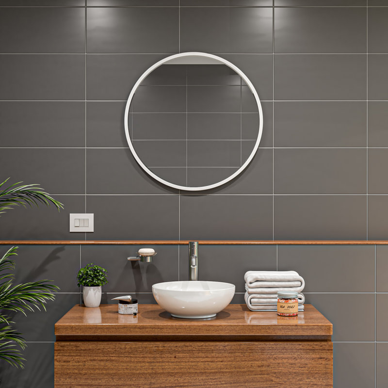 Lavabo de salle de bain vasque circulaire, Blanc