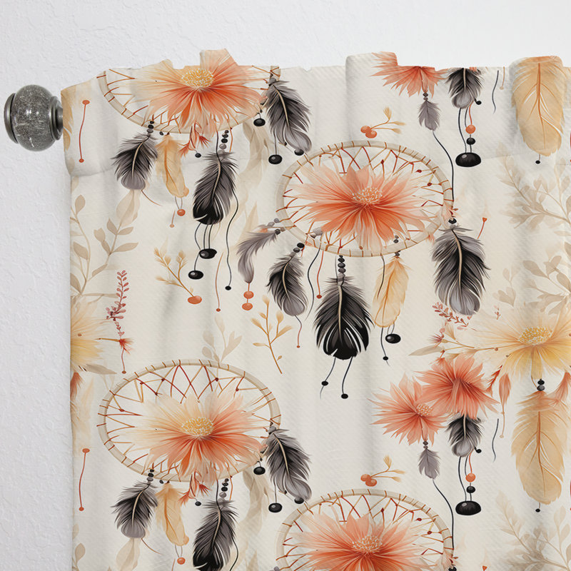Désert du désert Boho à motif I - Rideau Boho - Rideau abstrait obscurcissant - 1 panneau, L 52 po x L 108 po
