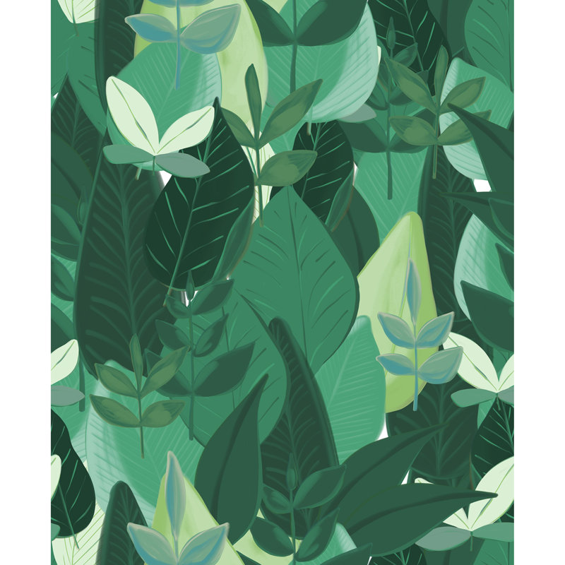 Yuki Osada Wallpaper Double Roll, Tonal Green