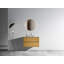 Meuble-lavabo mural en chêne naturel de 30 po avec lavabo en céramique avec trois trous de robinet, grand meuble-lavabo flottant de rangement pour salle de bain moderne, pré-assemblé-102299707