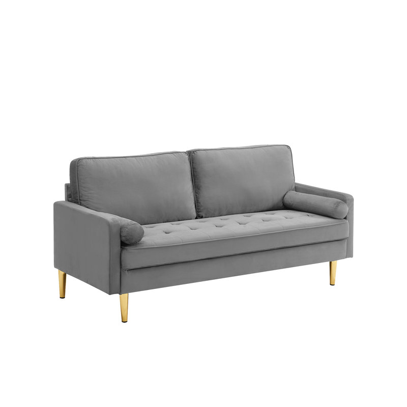 Velvet  Sofa 65 inch, Gray
