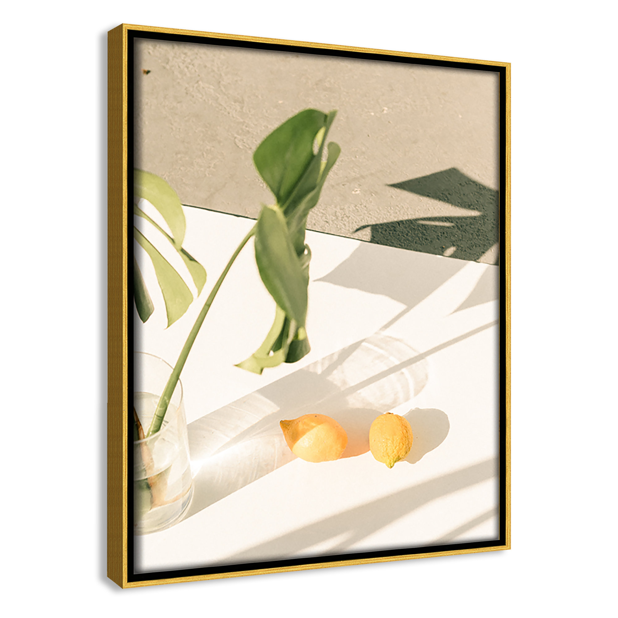 Citrus & Palms by Chandra Oh, 11.5'' H x 9.5'' W x 2'' D, Gold Framed