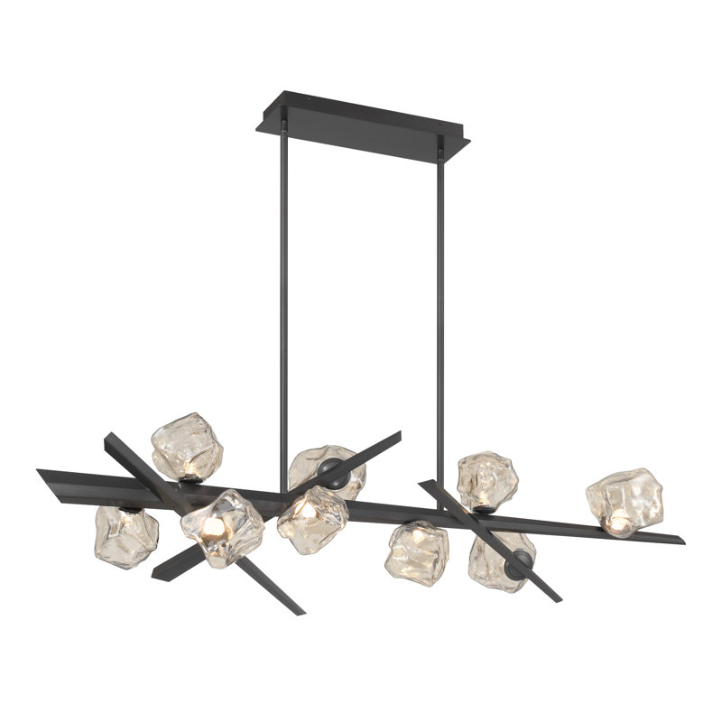 Lustre à 9 lumières DEL Thorah, Nickel satiné