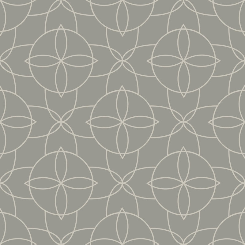 Court Rosette - Walnut Wallpaper