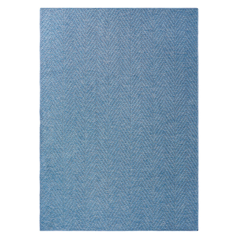 TOWN & COUNTRY BASICS Pax Herringbone Textured Solid Machine Washable Area Rug Blue, Rectangle 5'10.9" x 9'0.3"