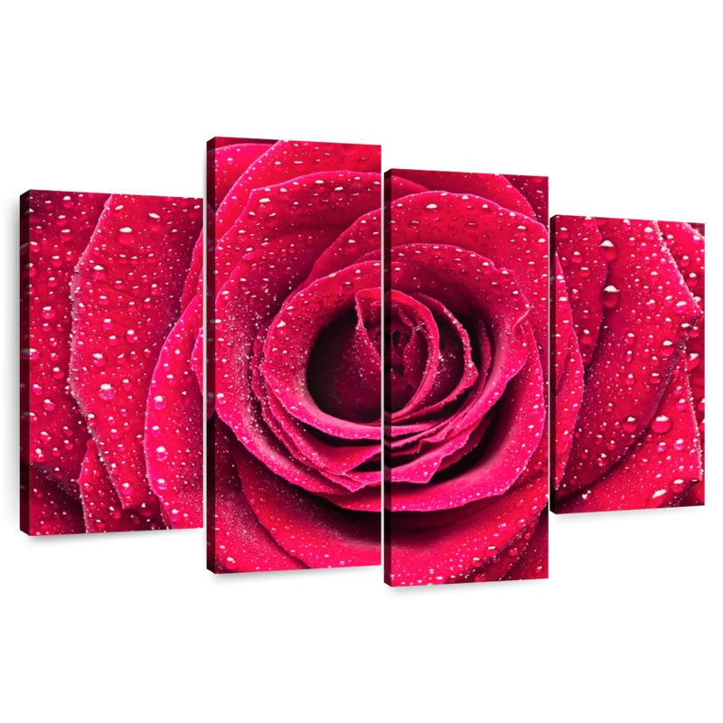 Harnek Dewy Red Rose Petals, 54"H x 84"W