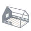 Full Size Wood House Bed With Window And Fence-1329908921