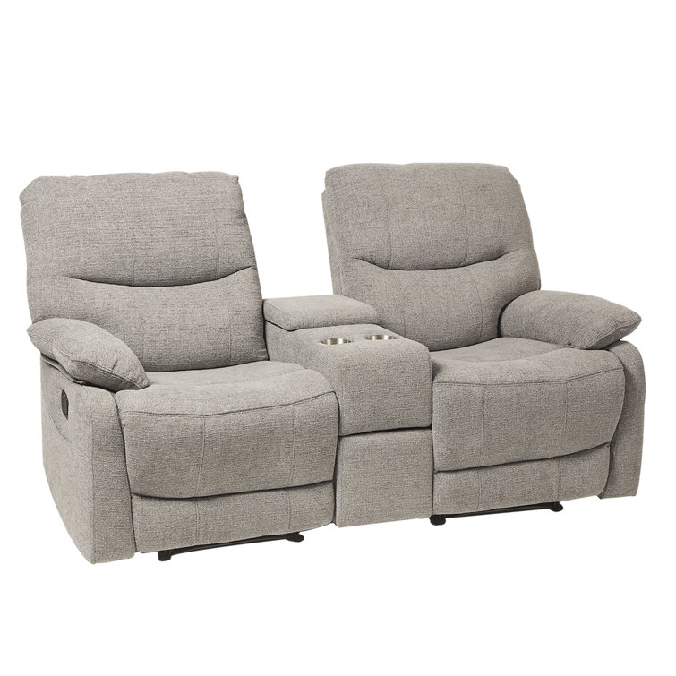 69.42'' Wide Heated Massage Home Theater Loveseat with Cup Holder
